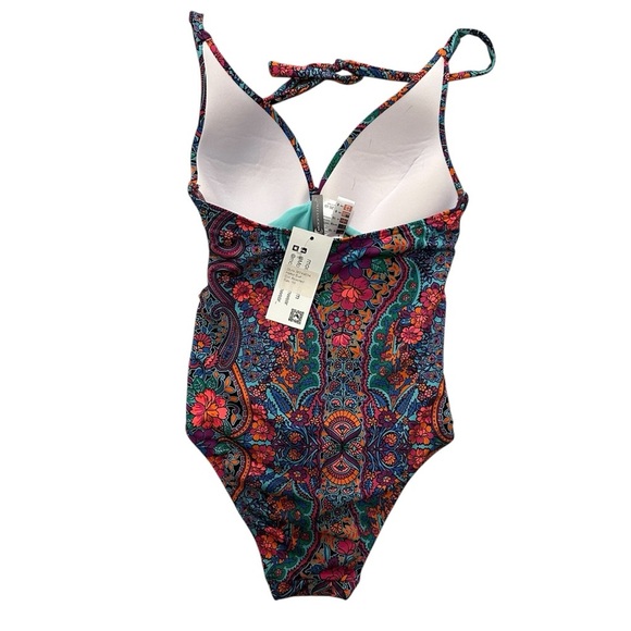 Moontide floral paisley twist front one piece swimsuit US 6 NWT - Picture 5 of 11